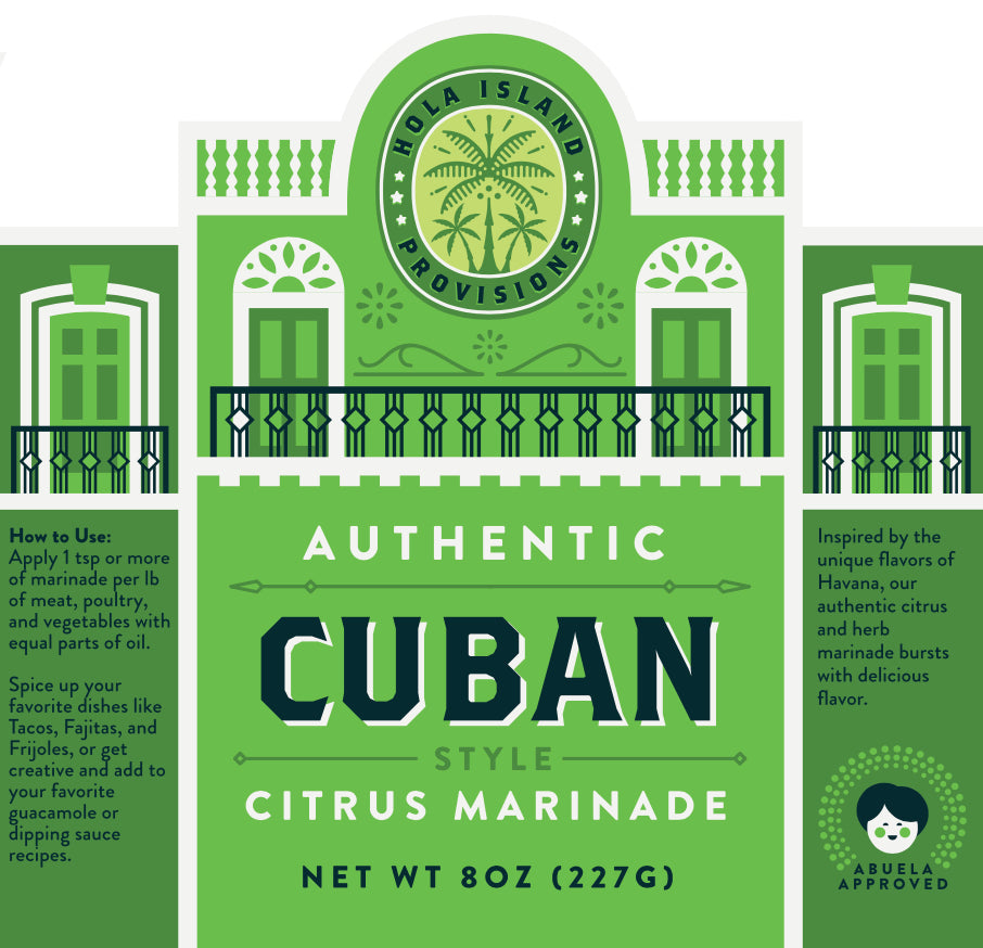 Hola Island Provisions Authentic Cuban Marinade Label